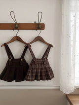 Pleats suspender skirt