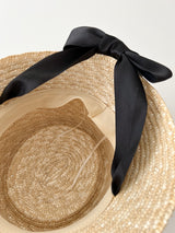 Color ribbon straw hat