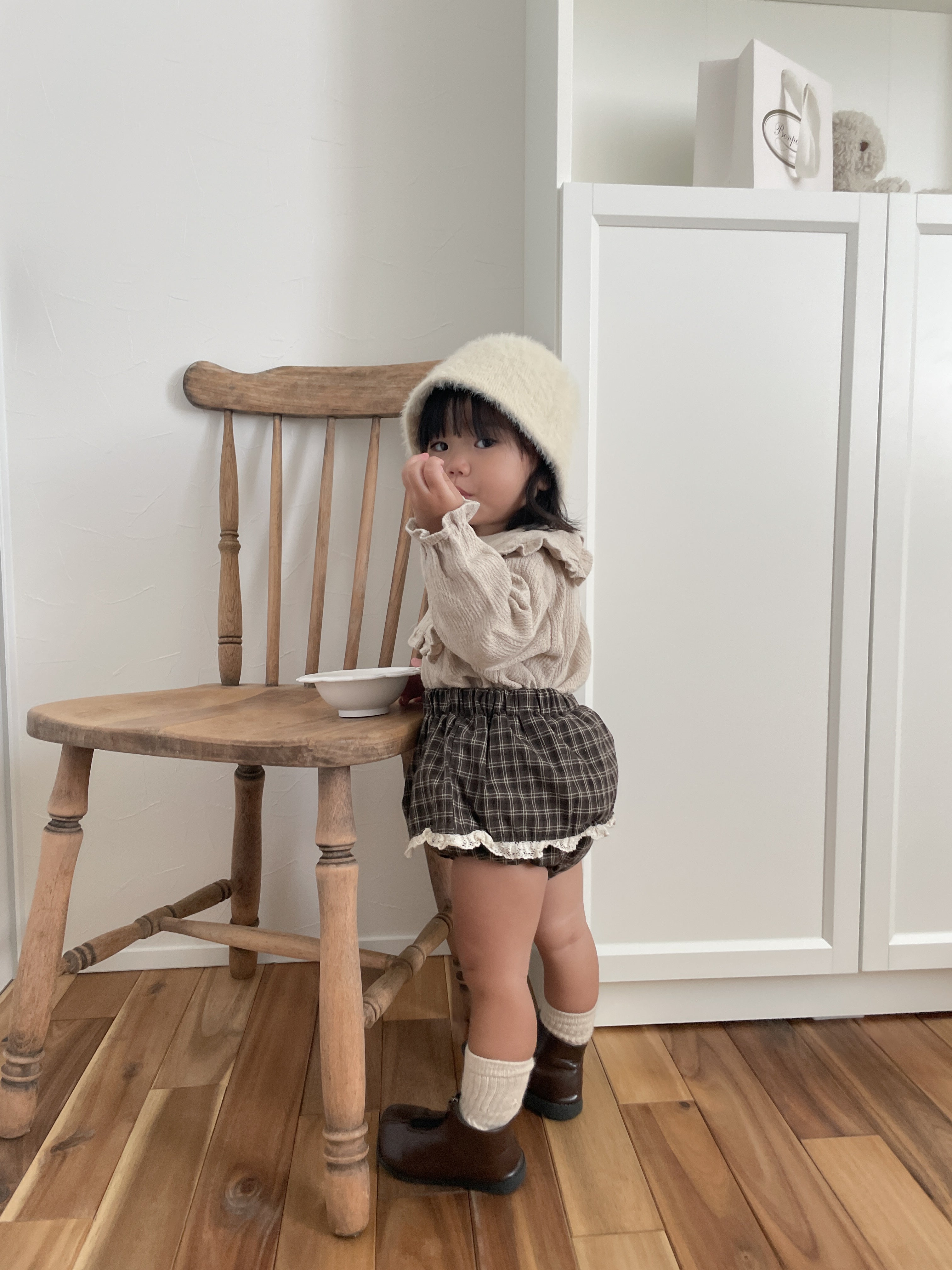 Check lace cancan bloomer