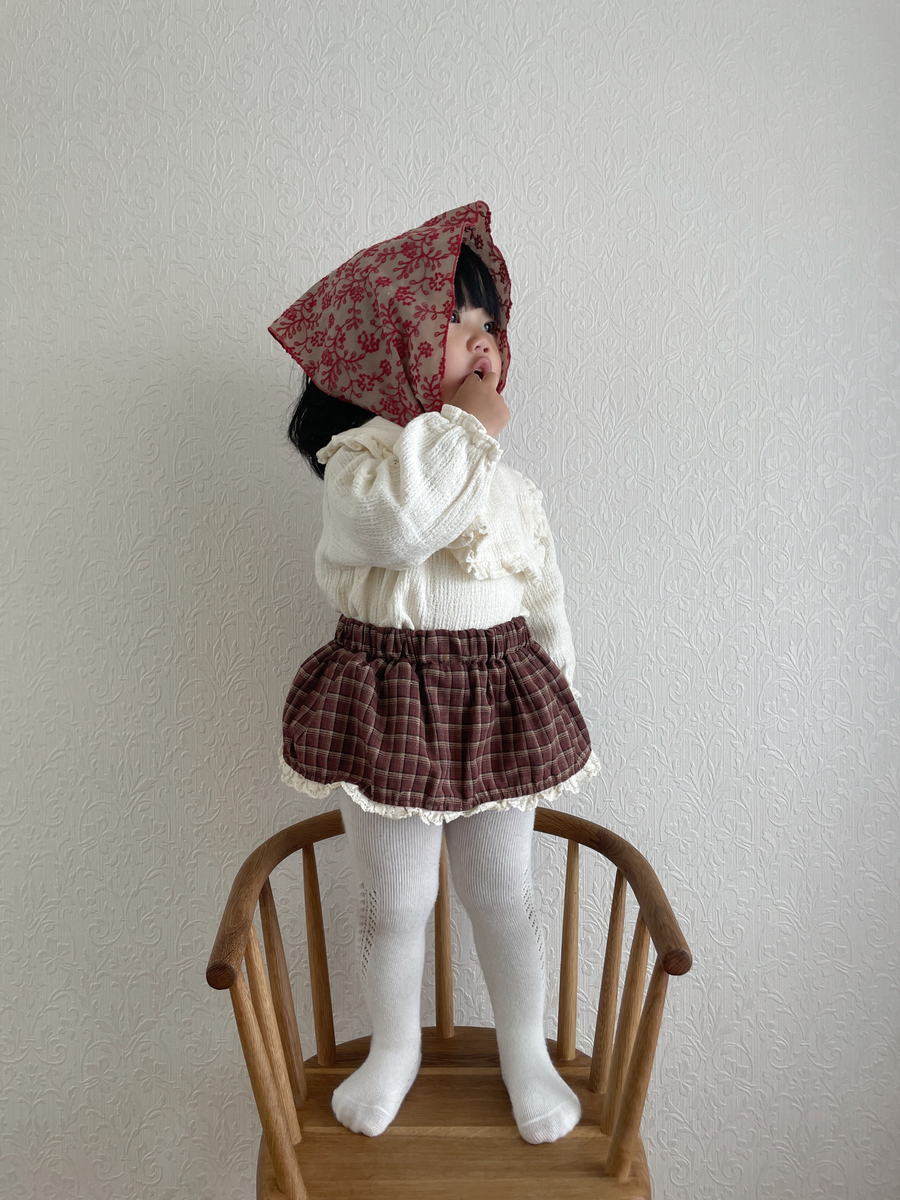 Check lace cancan bloomer