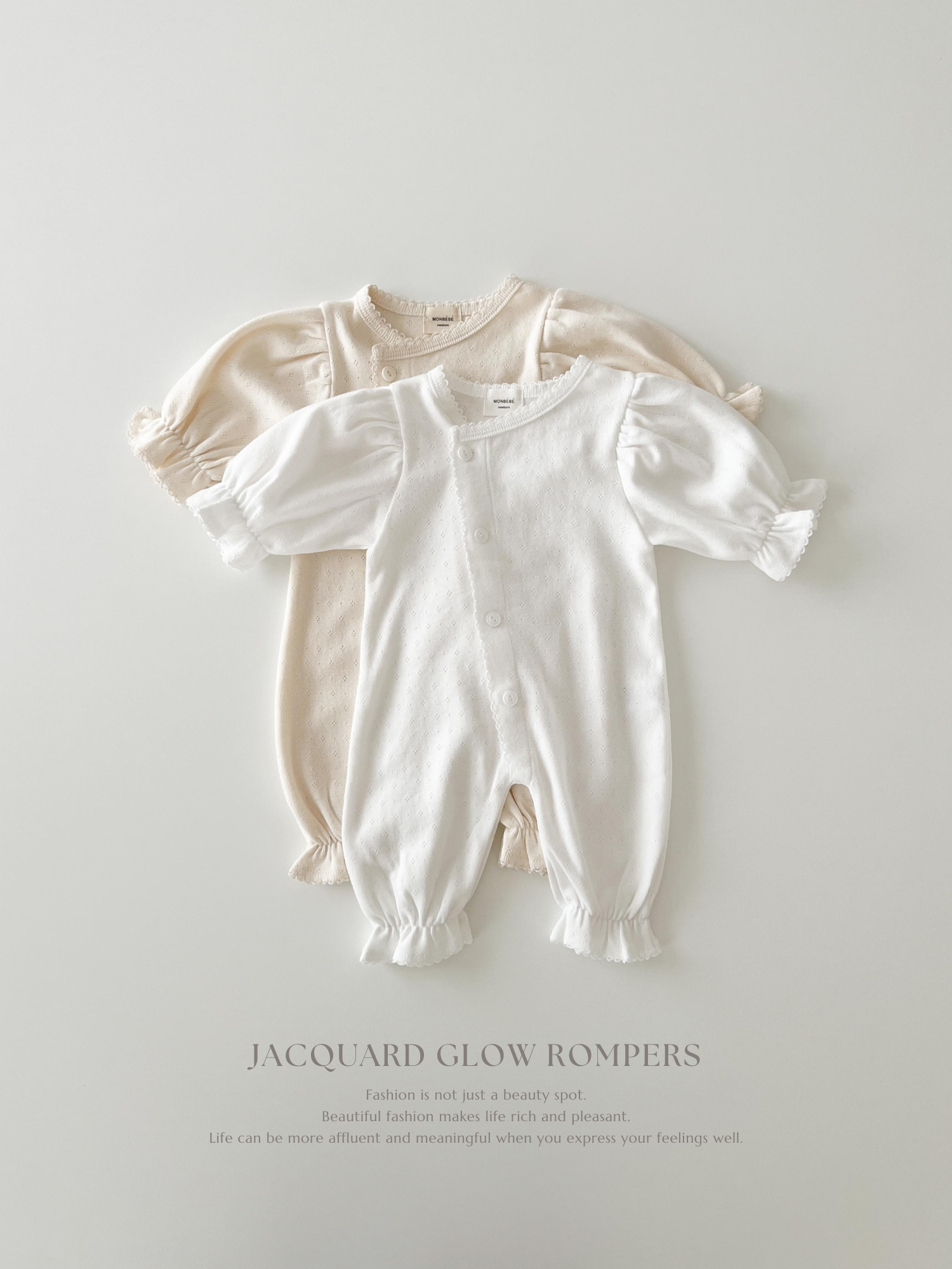 Jacquard glow rompers