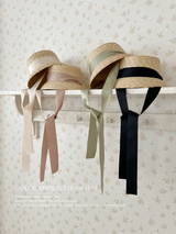 Color ribbon straw hat