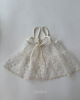 ［Aosta］Lace Ribbon Open Dress