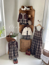 ［OREN］Noirjette check one-piece (kids)