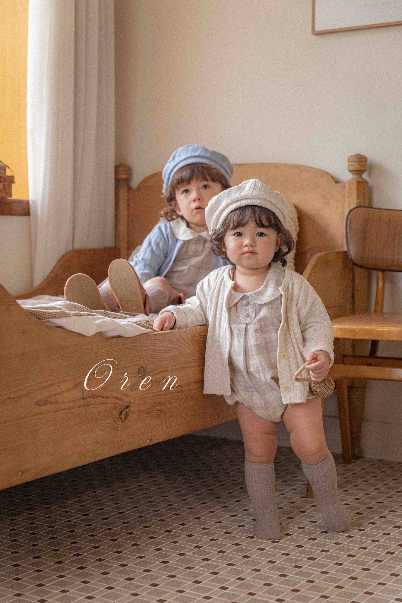 ［OREN］Allo cardigan & beret set