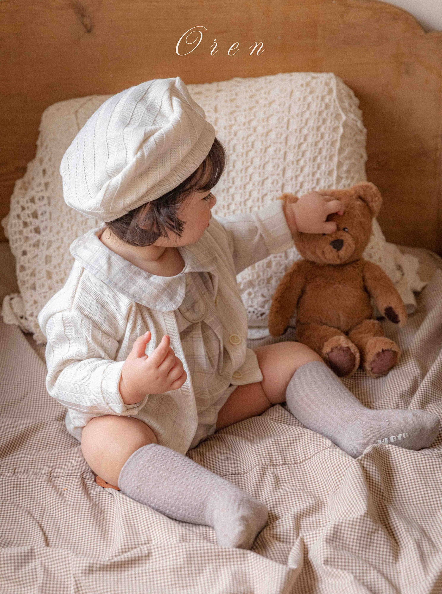 ［OREN］Allo cardigan & beret set