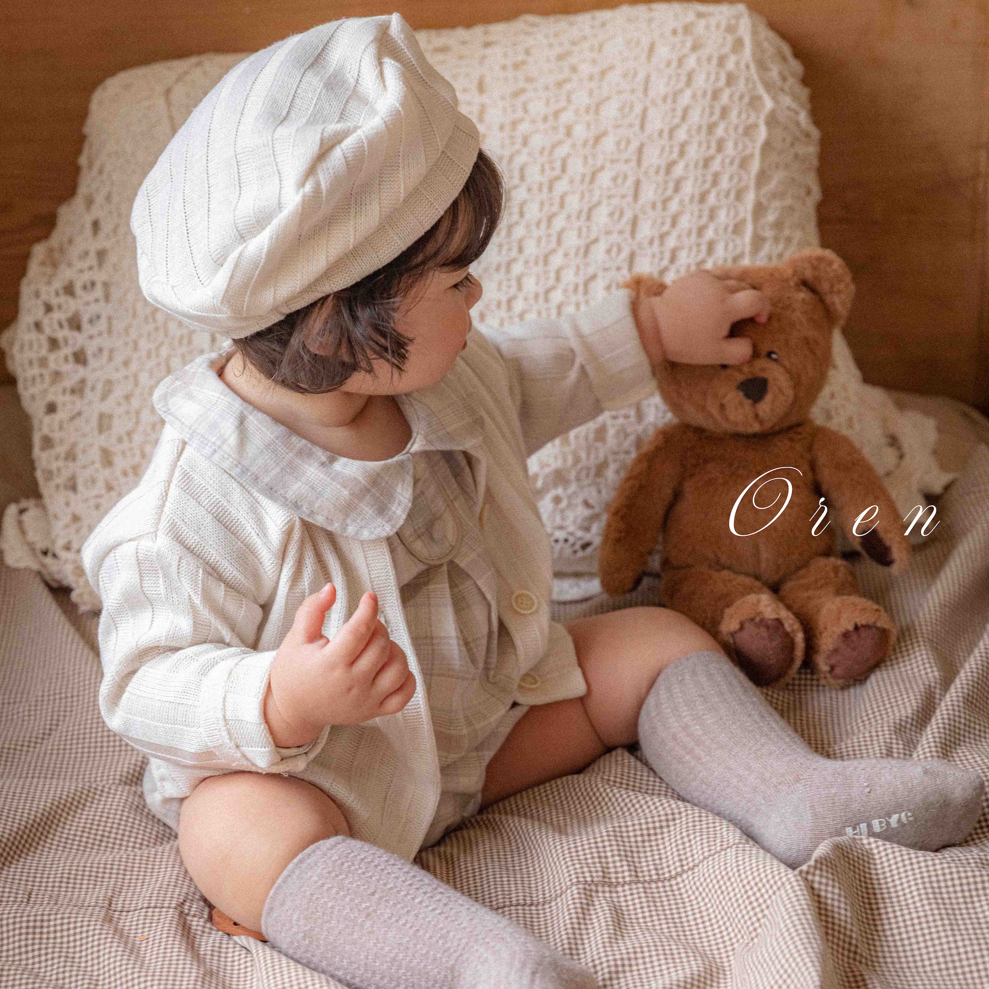 ［OREN］Allo cardigan & beret set