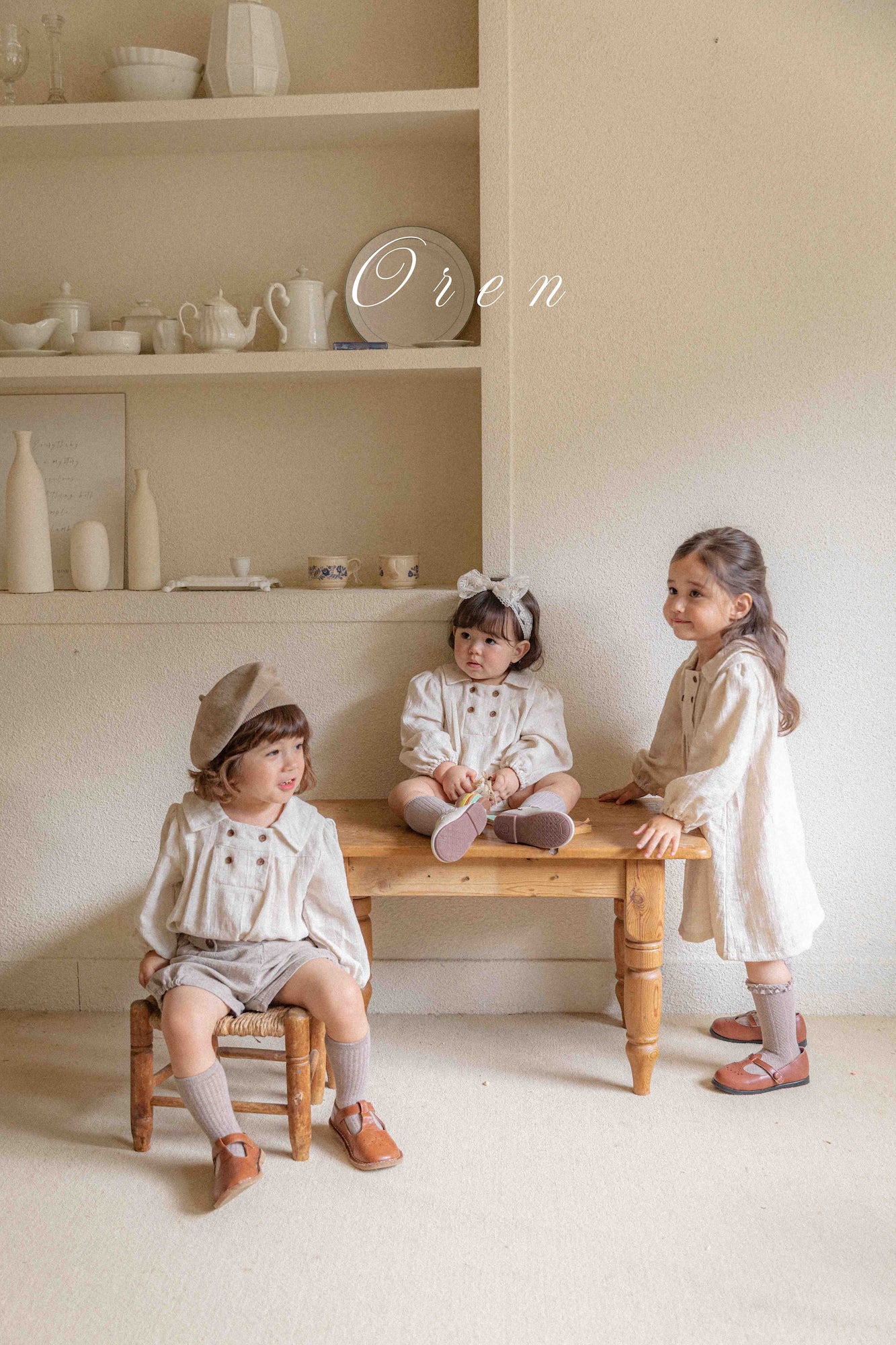 ［OREN］Nunu jacquard double rompers