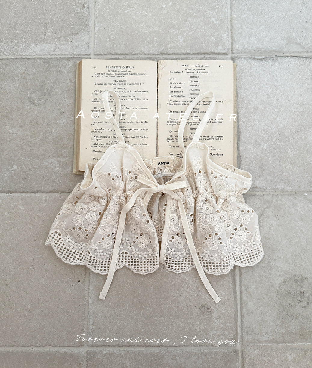 ［Aosta］Lace ribbon bustier