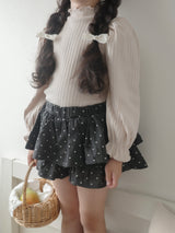 Mellow rib puff tops