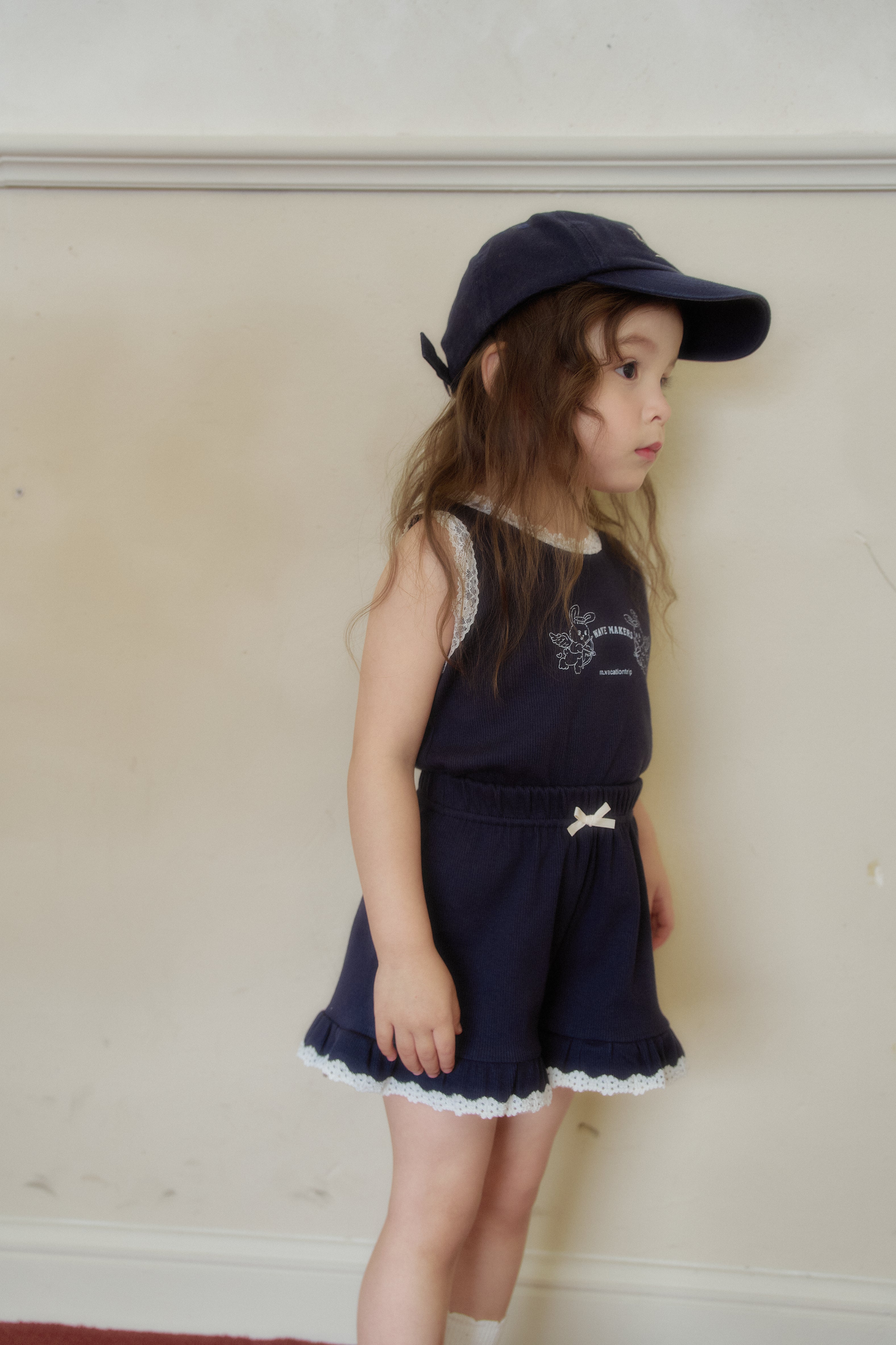 ［momo ann］Rib bunny sleeveless set up
