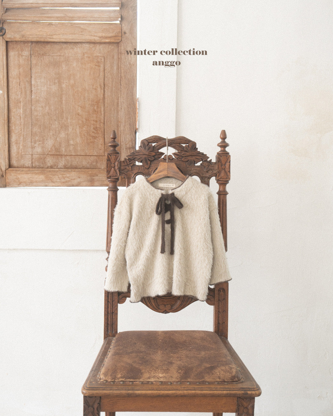 ［anggo］Latte ribbon tops