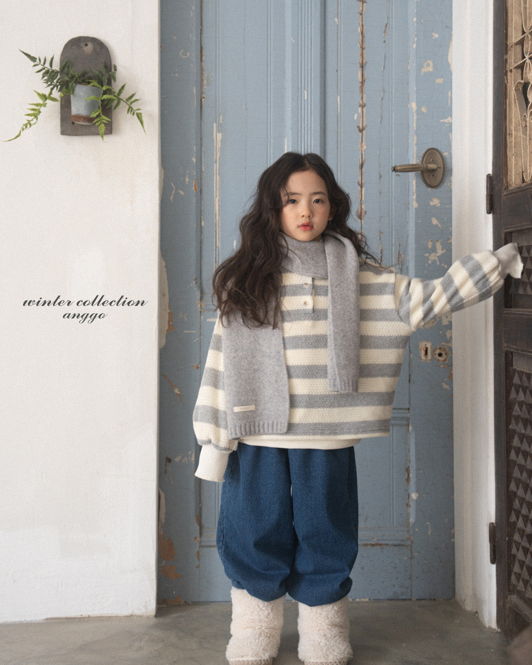 ［anggo］Pretzel stripe tops