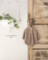 ［anggo］Cream button rompers
