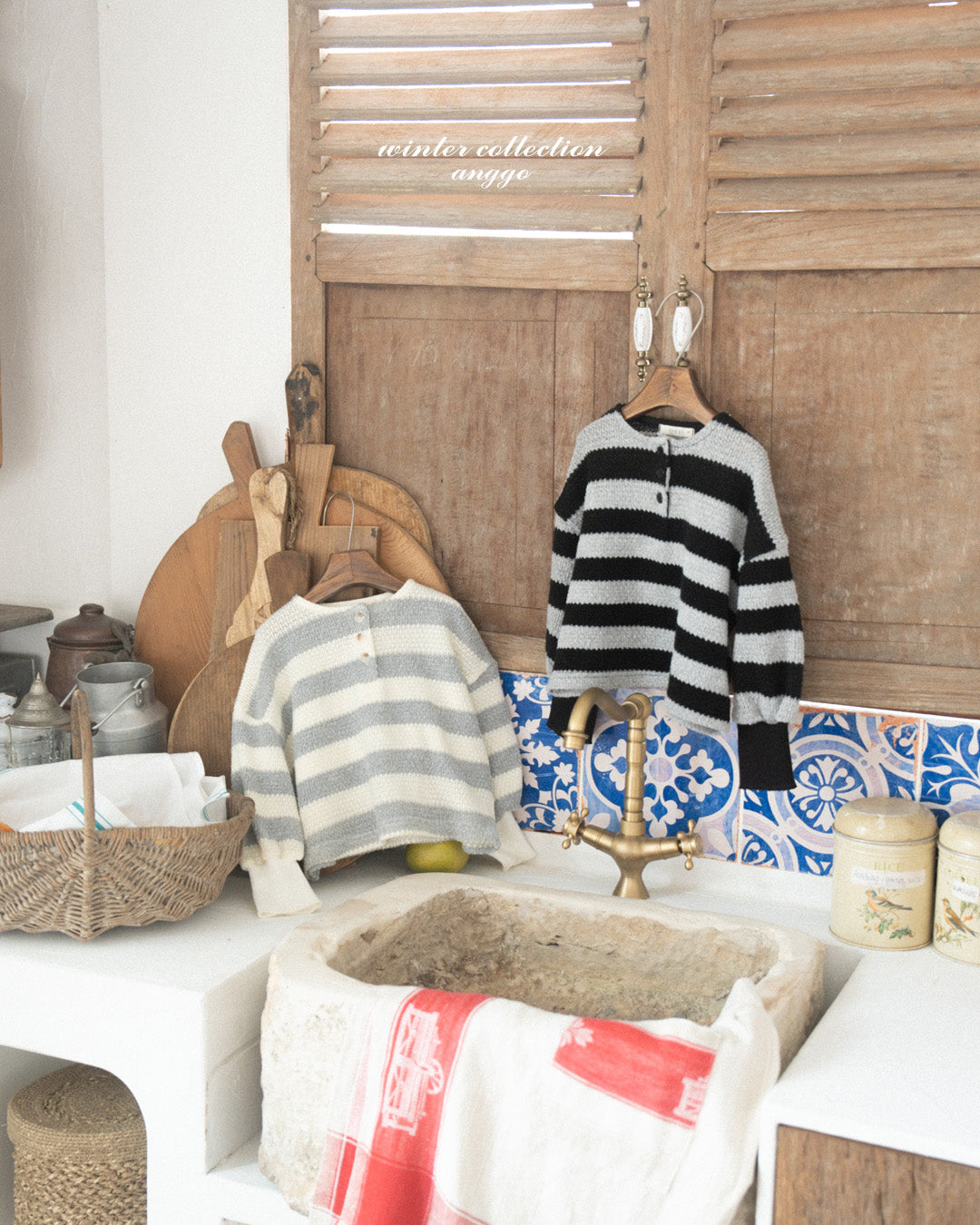 ［anggo］Pretzel stripe tops