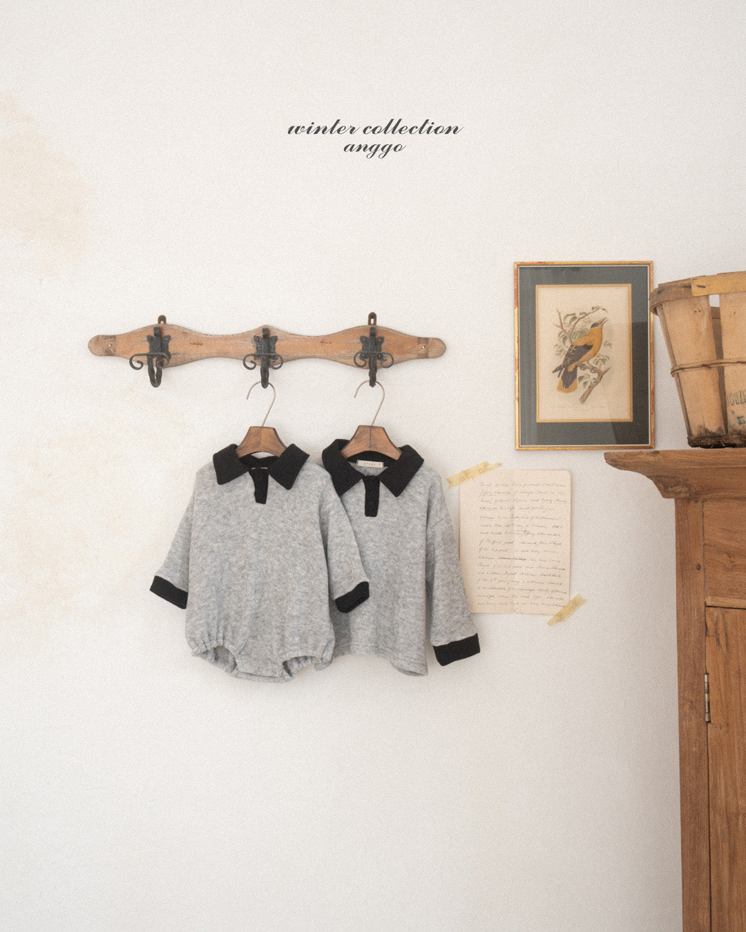 ［anggo］Choco chip collar rompers