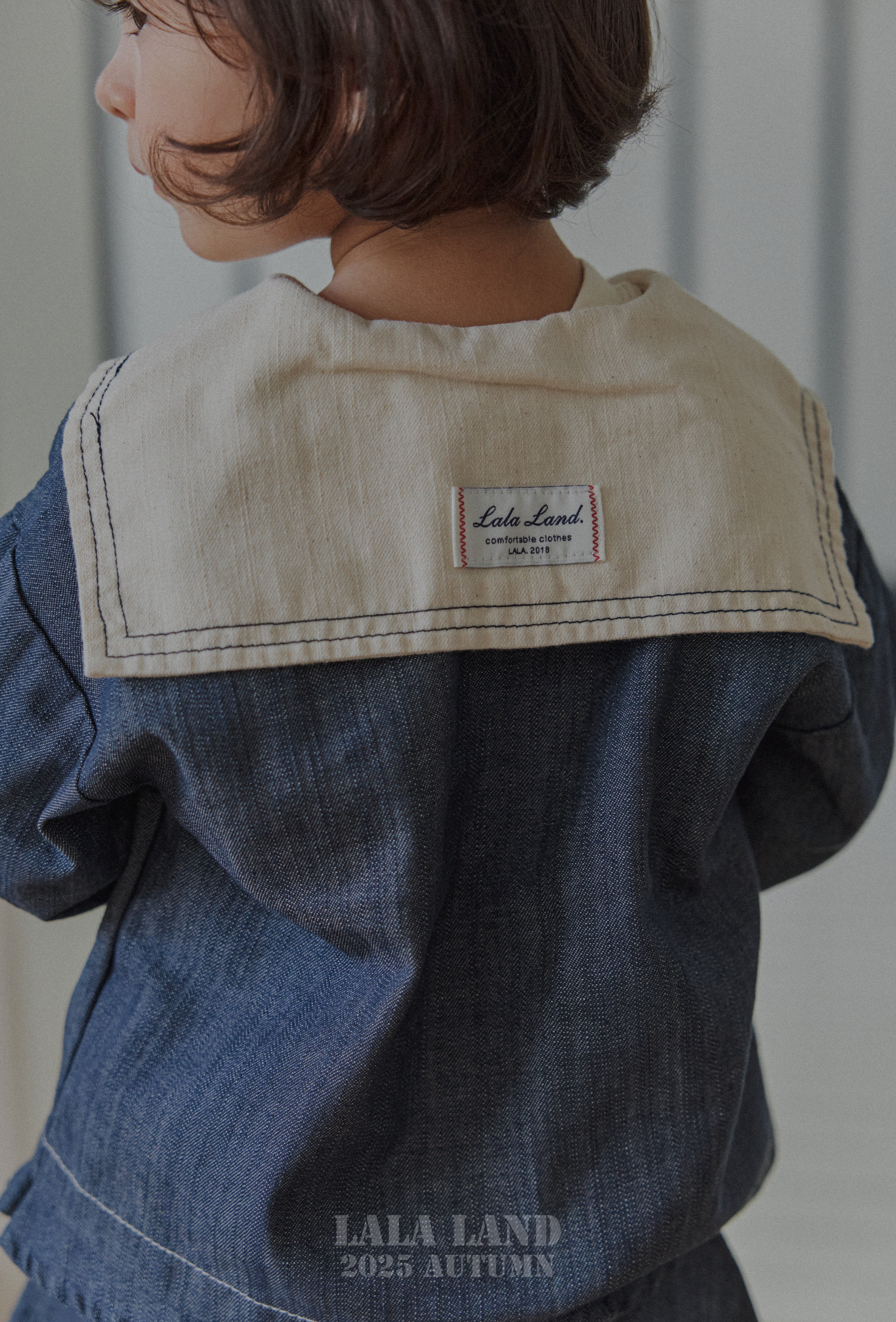 ［Lala land］Stitch sailor denim shirt (kids)