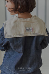 ［Lala land］Stitch sailor denim shirt (kids)