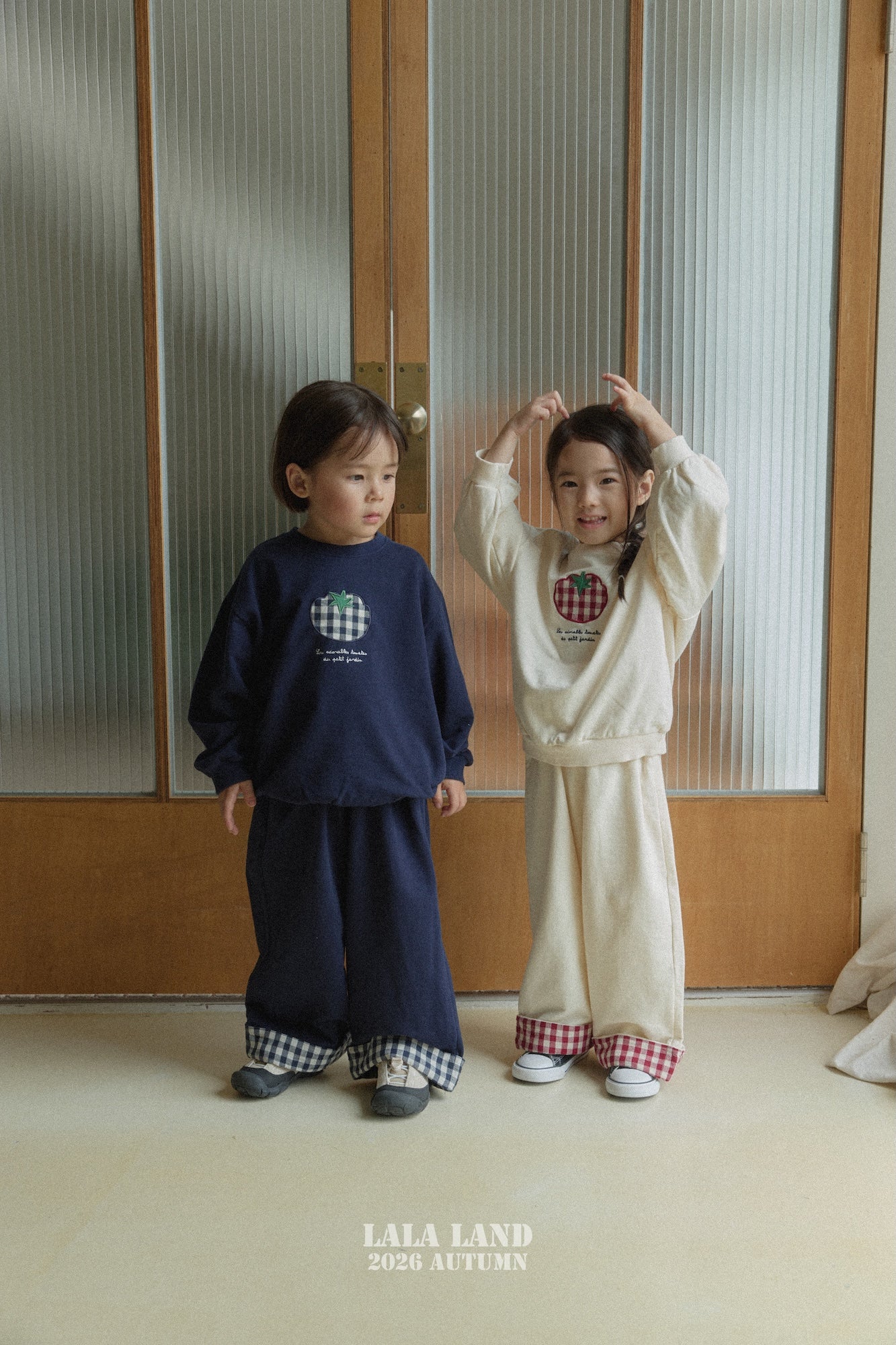 ［Lala land］Check roll up pants