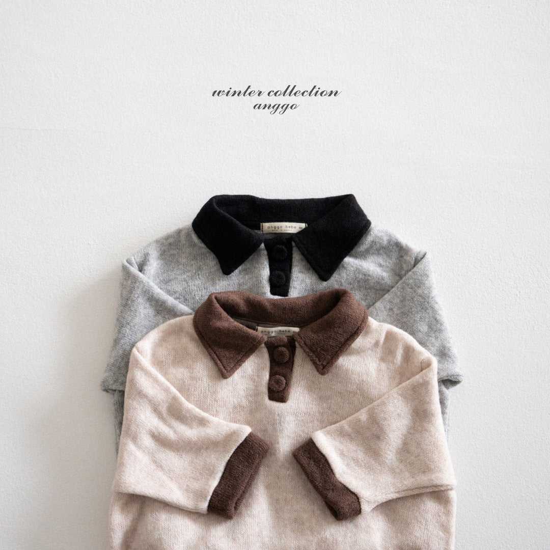 ［anggo］Choco chip collar rompers