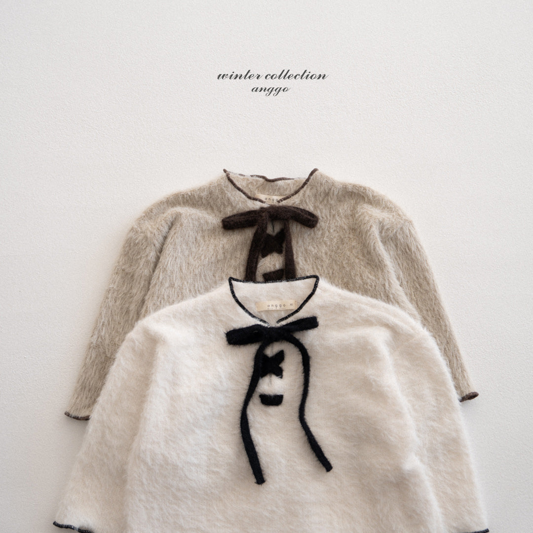 ［anggo］Latte ribbon tops