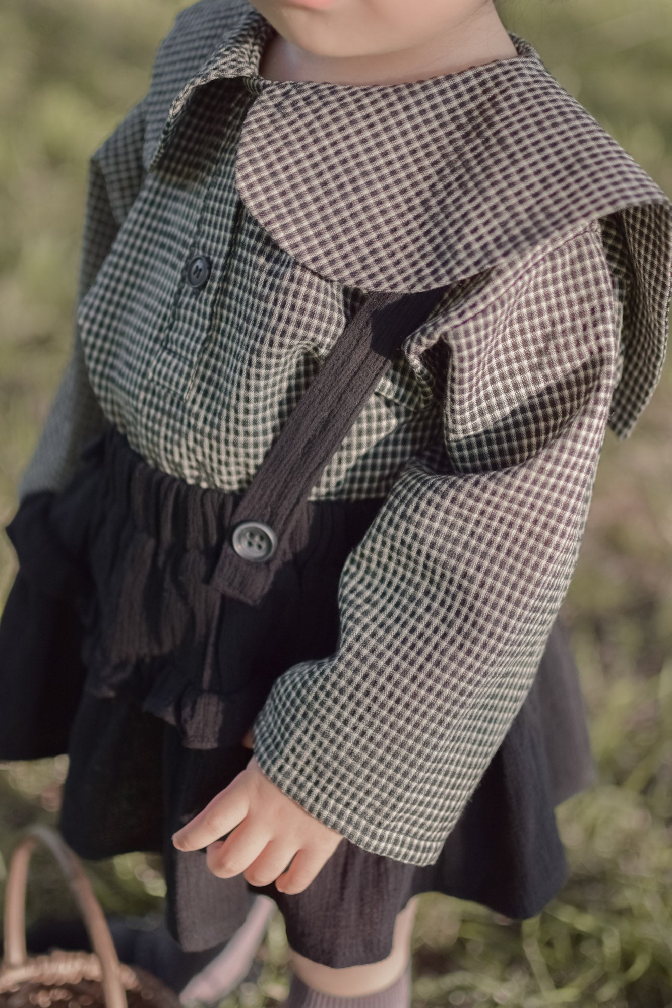 Check collar blouse