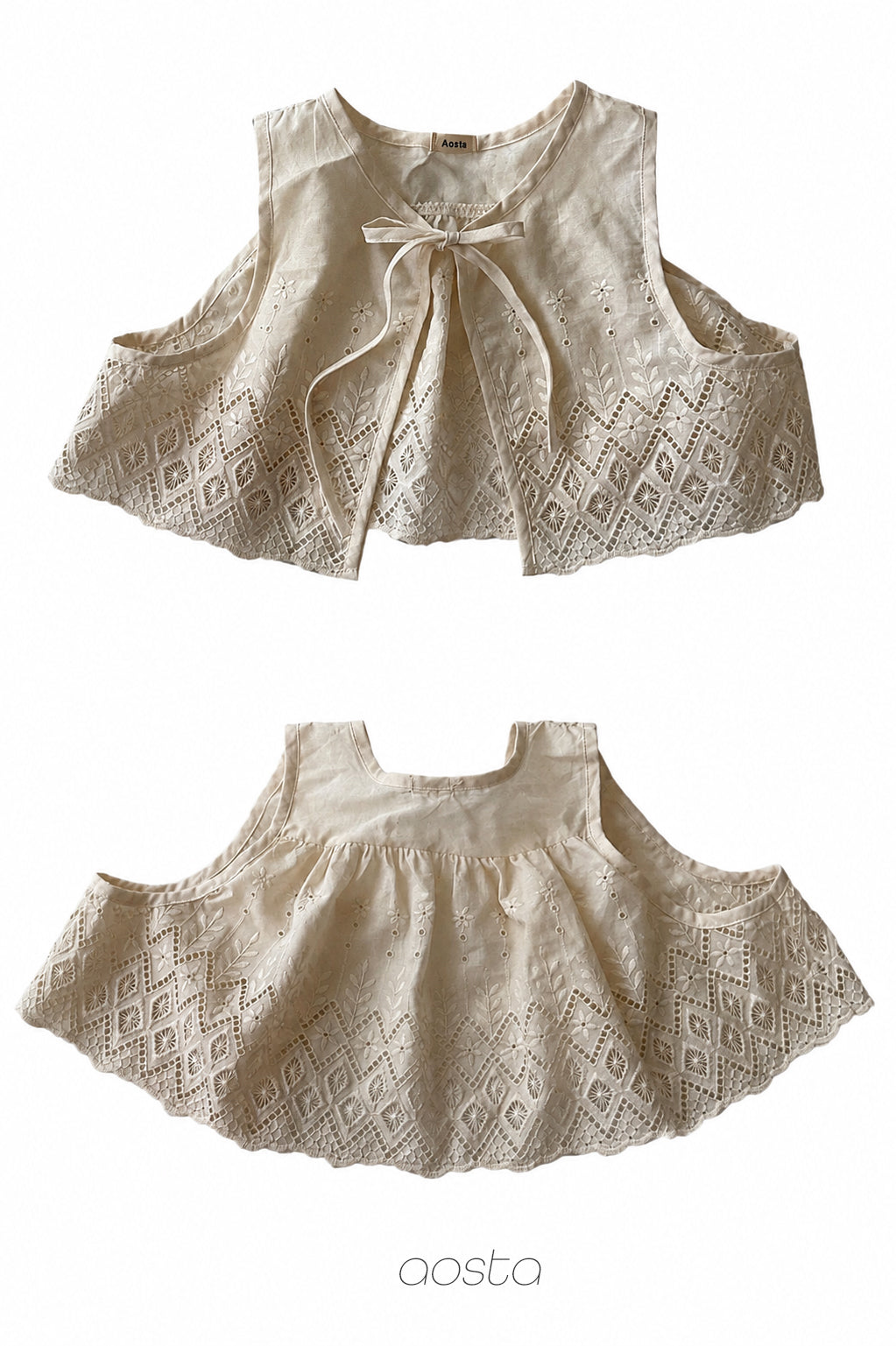 ［Aosta］Lace Jenny Open Vest