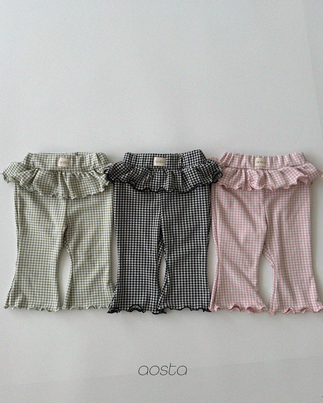 ［Aosta］Kiki Frill Check Pants