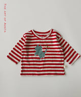 ［Aosta］Meow Stripe Tee