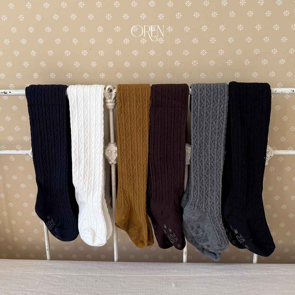 [OREN] Marron cable tights