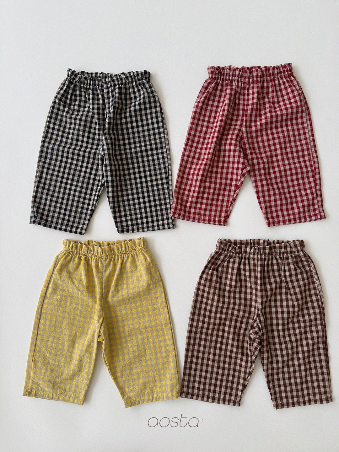 ［Aosta］Caramel Check Pants