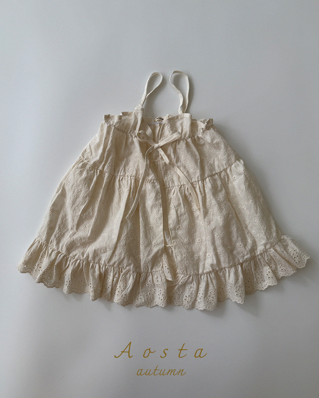 ［Aosta］Lace Cotton Open Dress