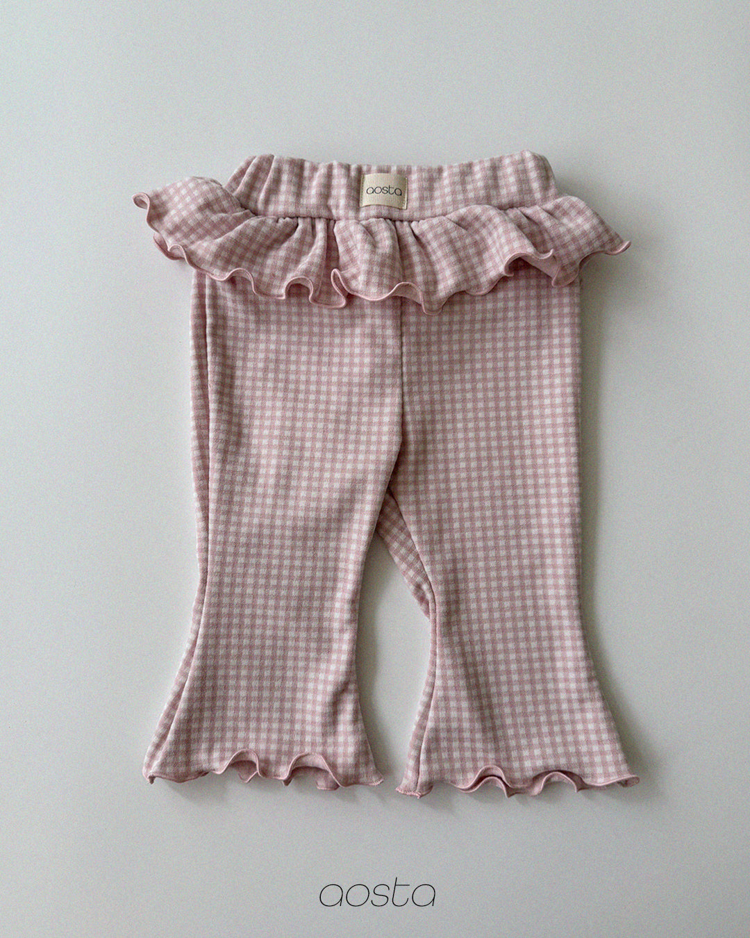 ［Aosta］Kiki Frill Check Pants