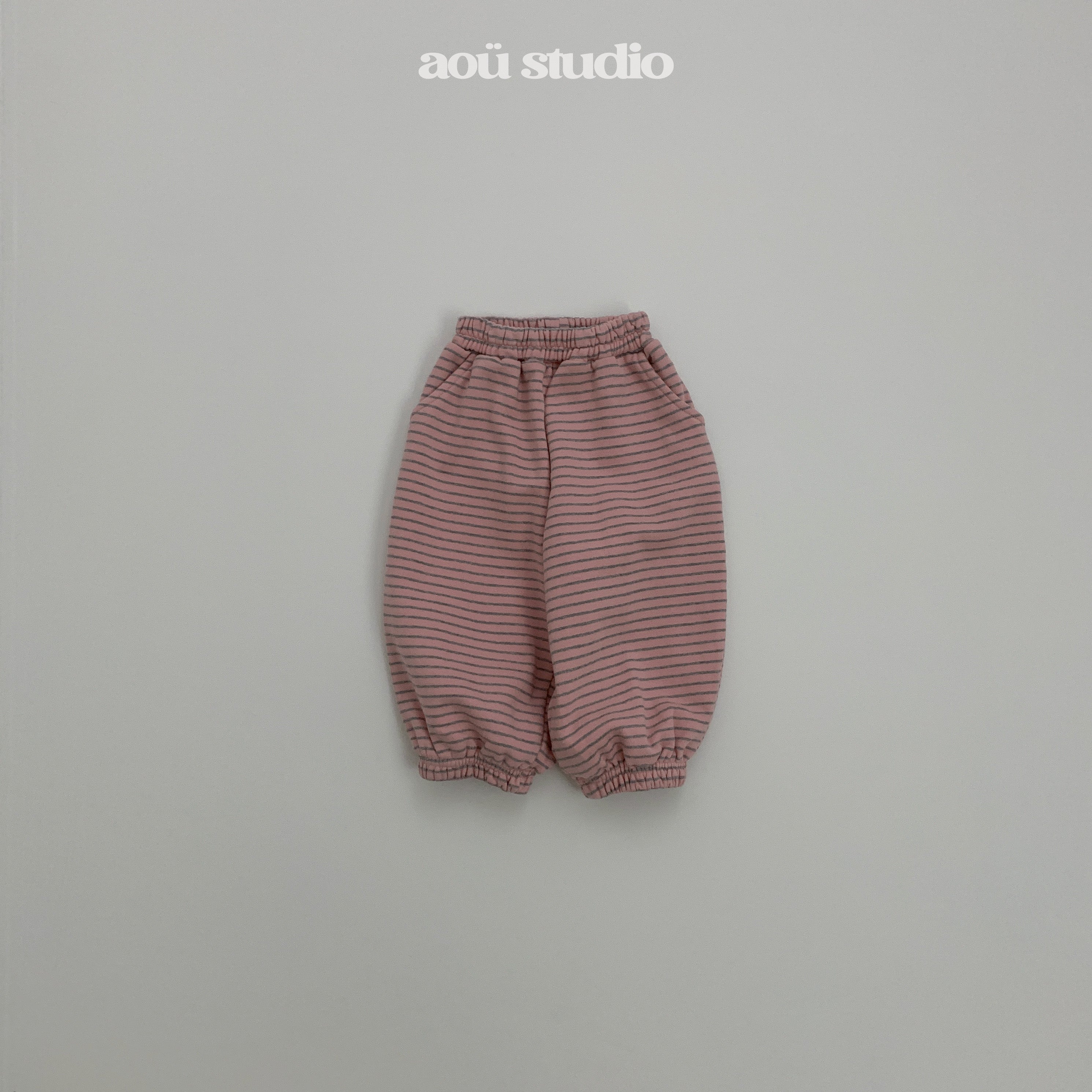 ［aou studio］Bonbon stripe jogger pants