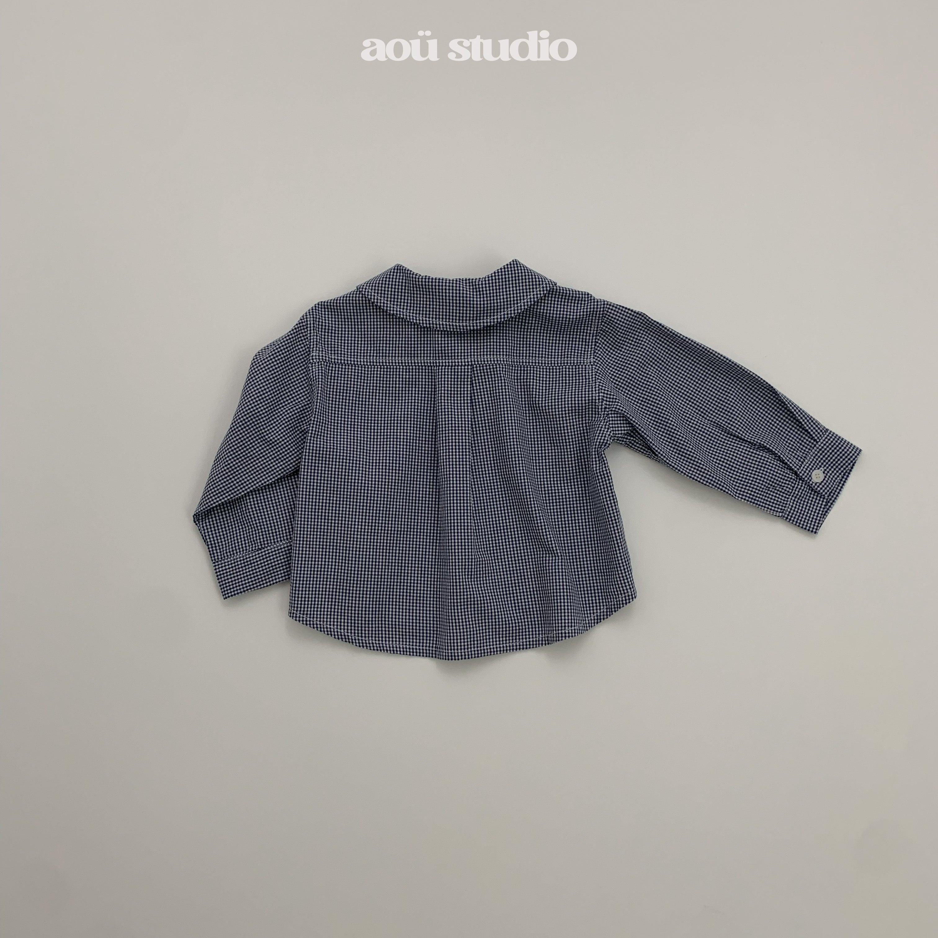 ［aou studio］Kumo collar check shirt