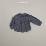 ［aou studio］Kumo collar check shirt
