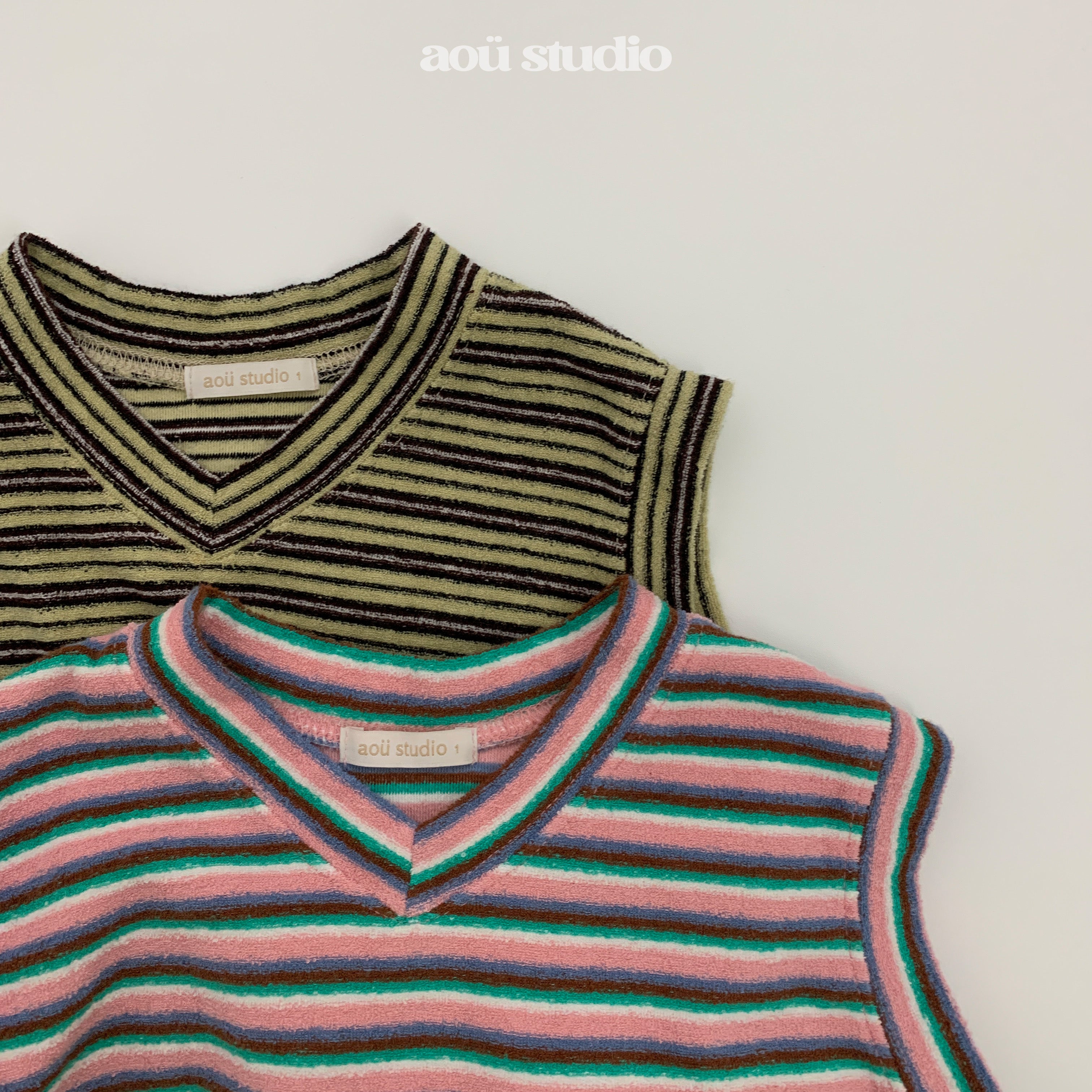 ［aou studio］Kiko stripe vest