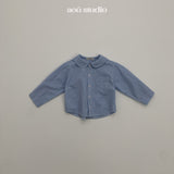 ［aou studio］Kumo collar check shirt