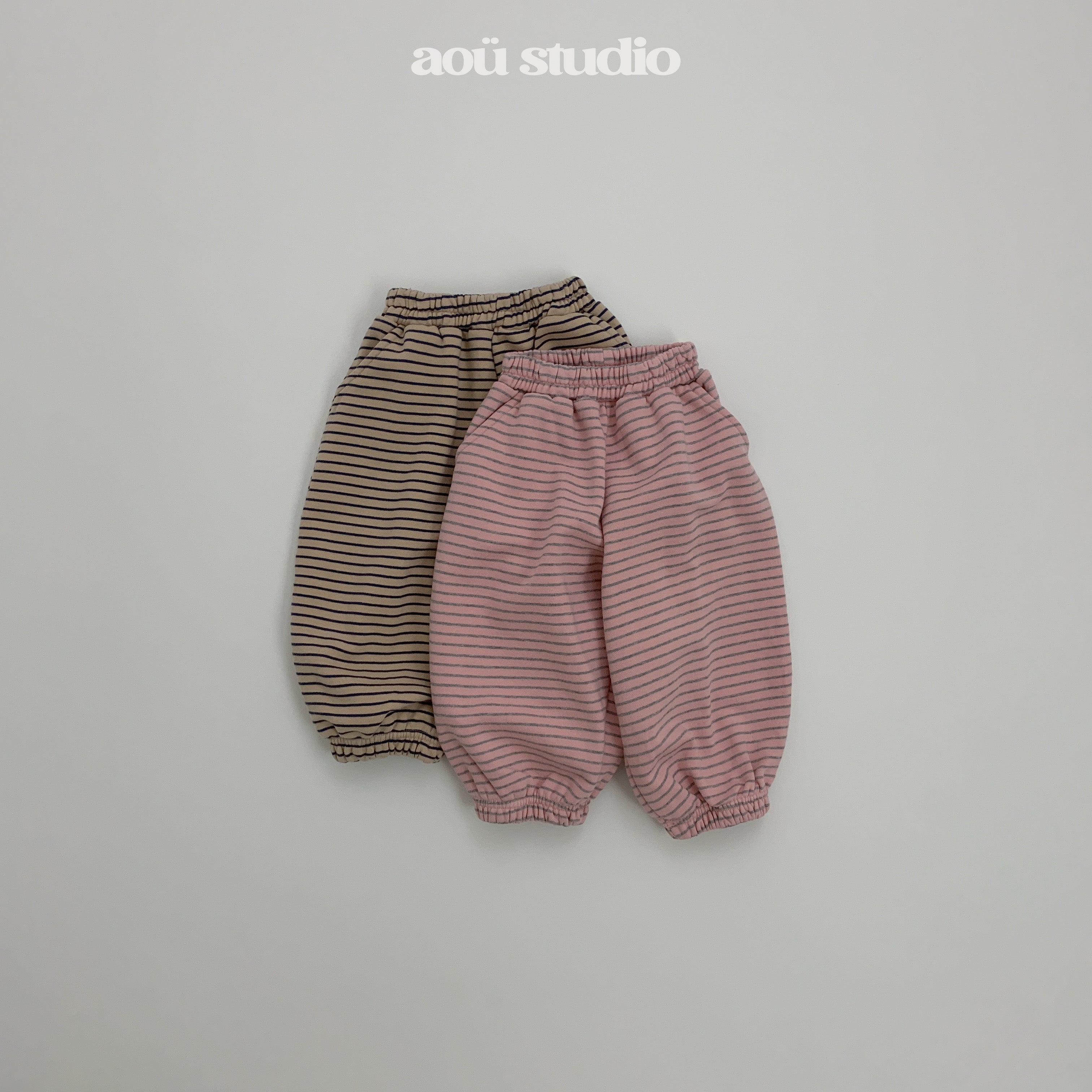 ［aou studio］Bonbon stripe jogger pants