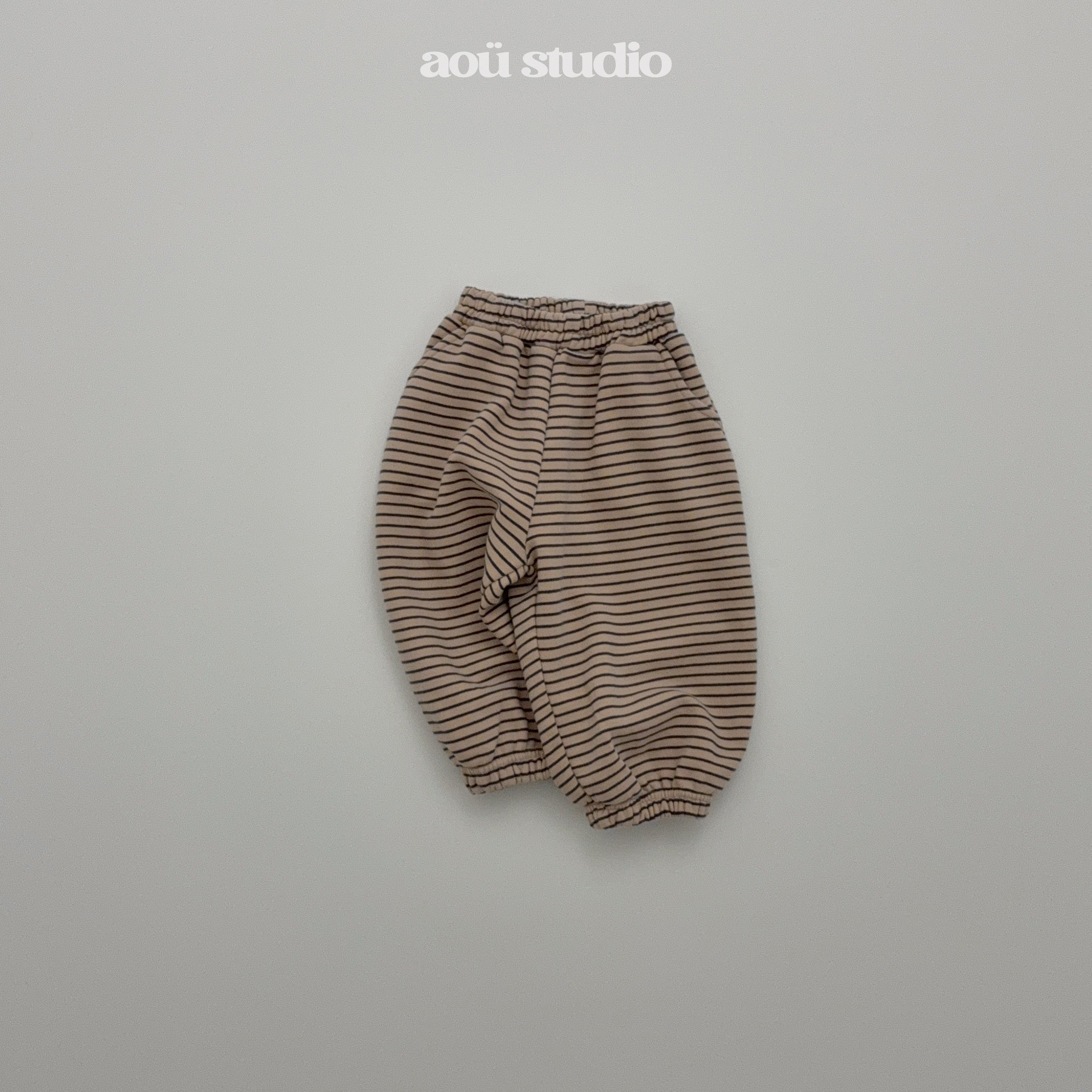 ［aou studio］Bonbon stripe jogger pants
