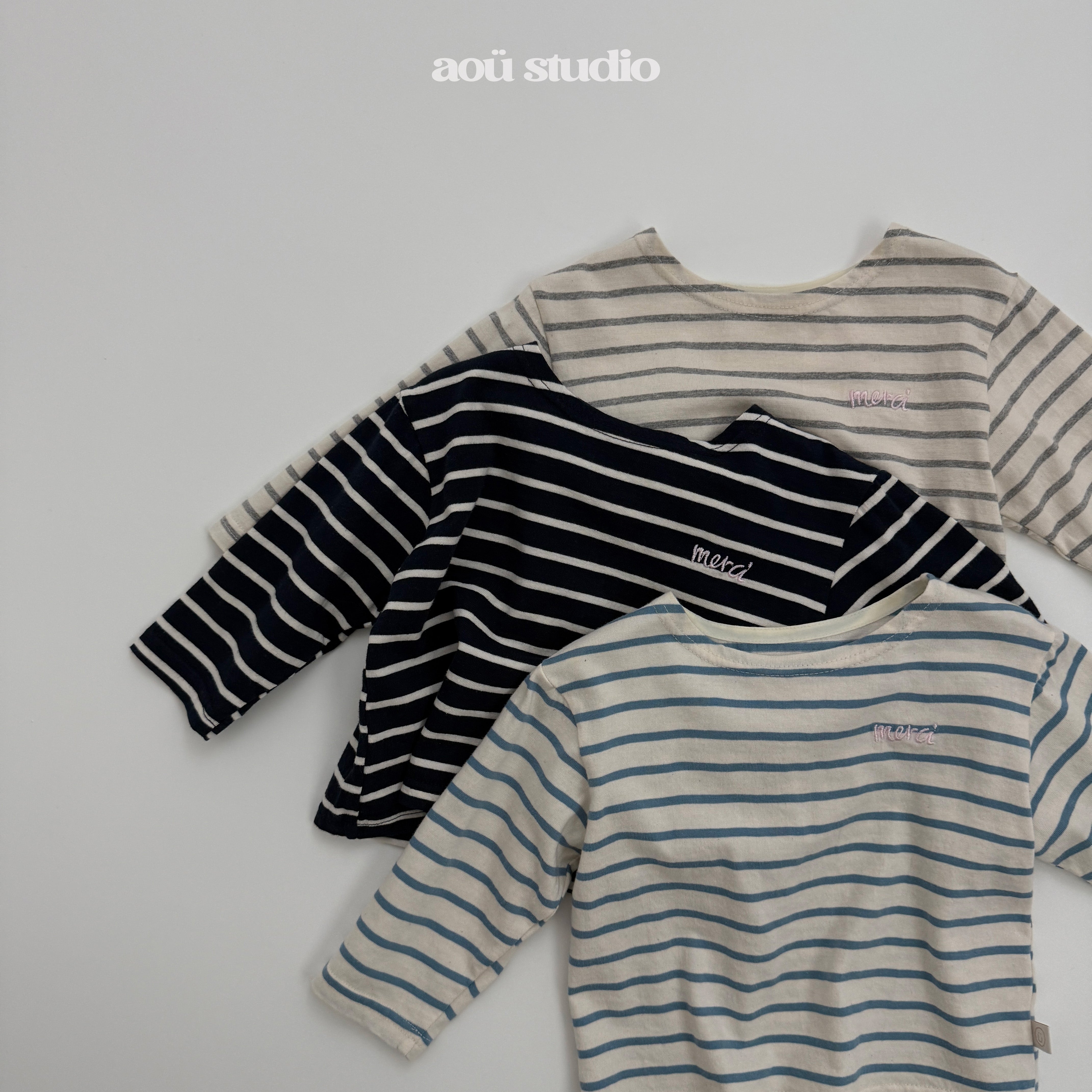 ［aou studio］French stripe tee