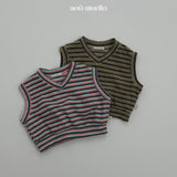 ［aou studio］Kiko stripe vest