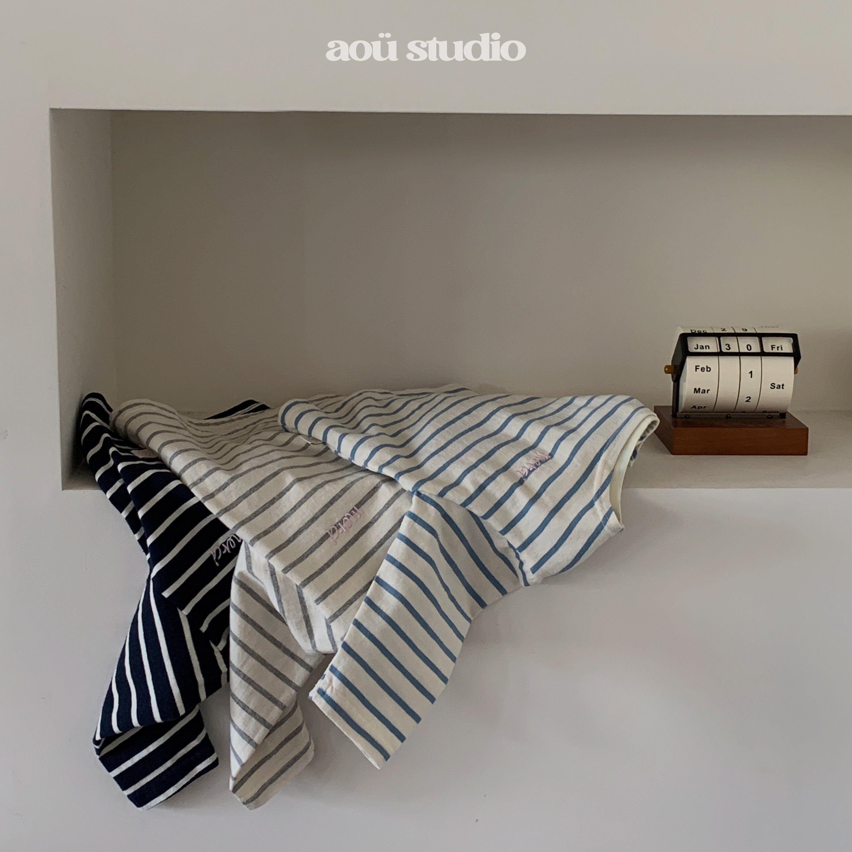 ［aou studio］French stripe tee