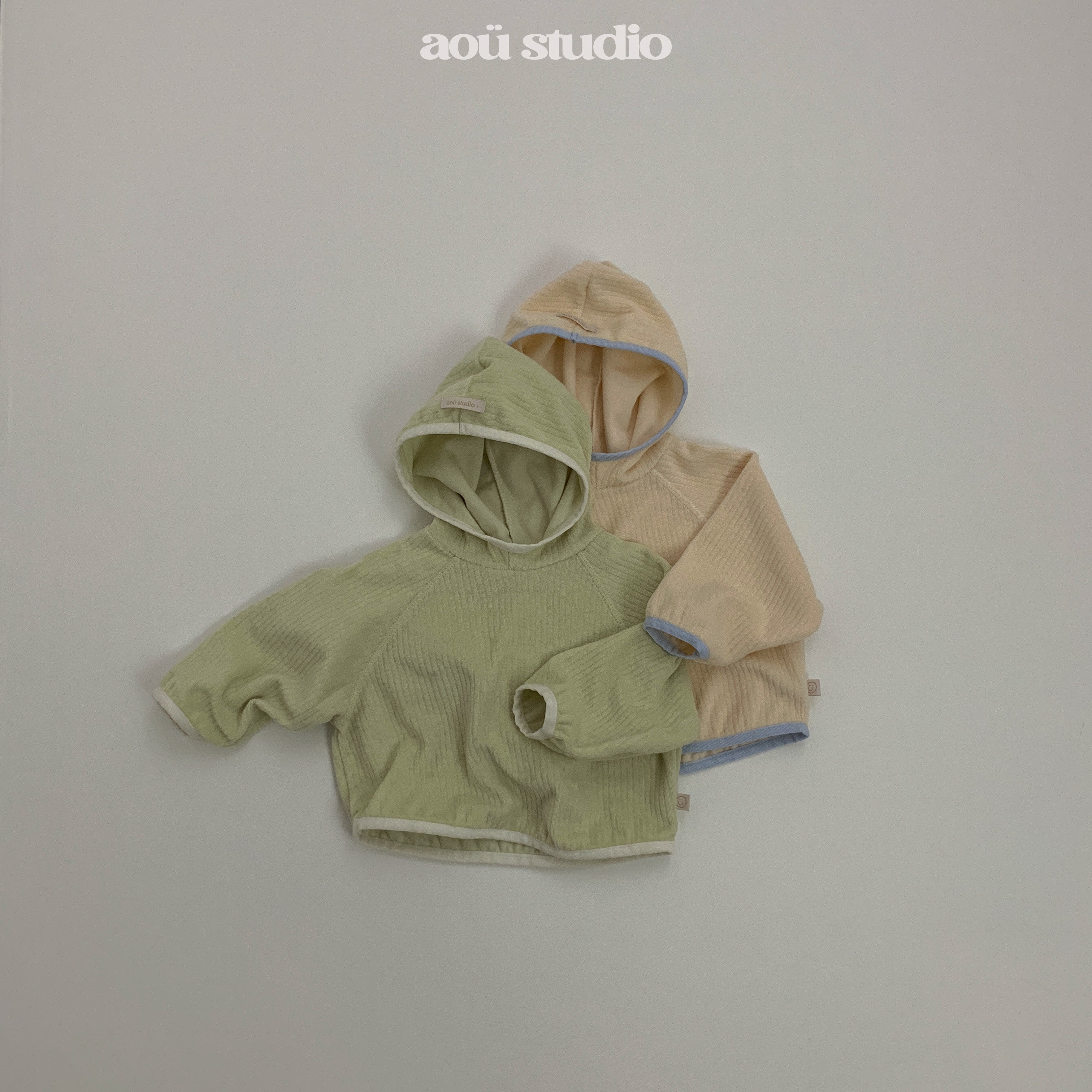 ［aou studio］Easy bi-color hoodie