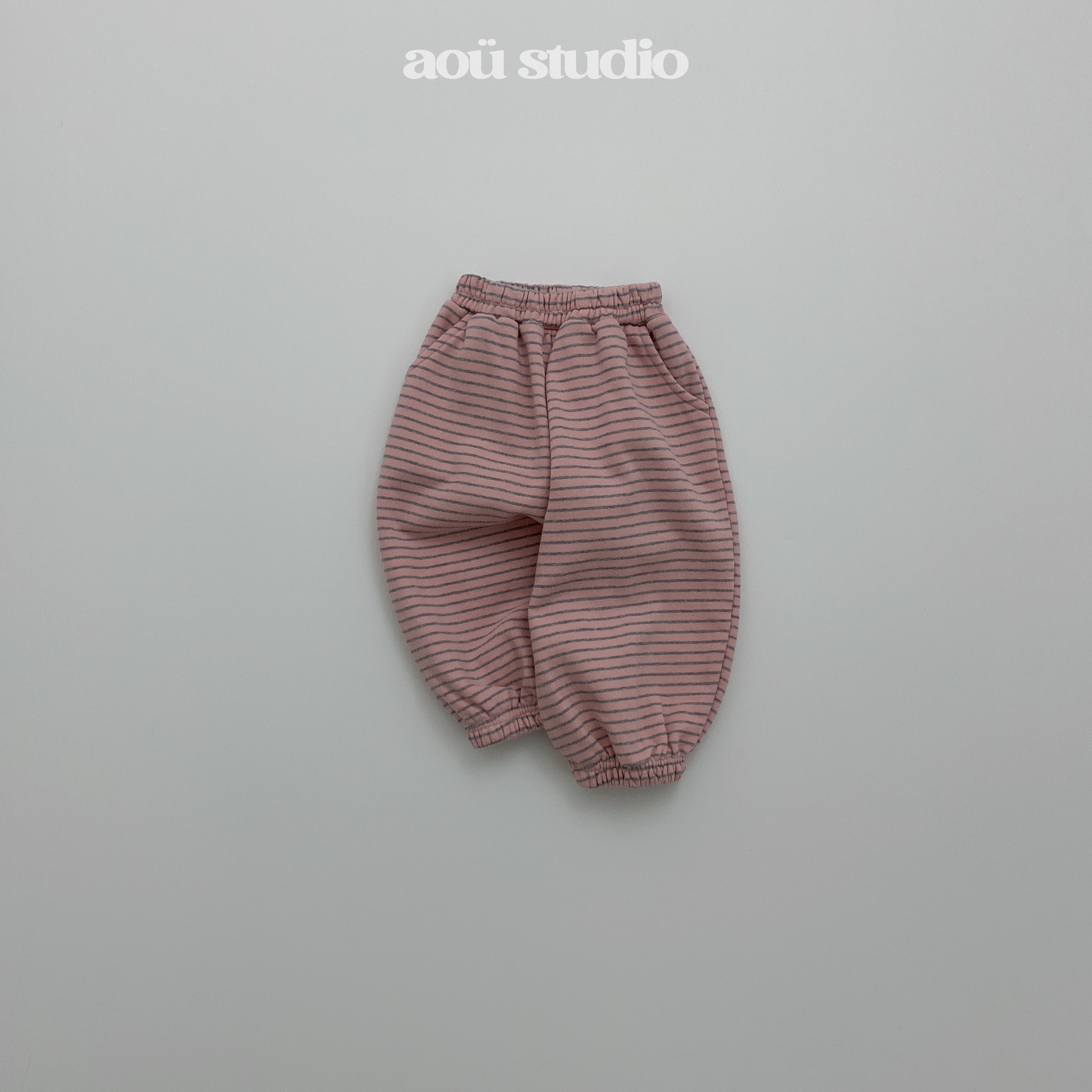 ［aou studio］Bonbon stripe jogger pants