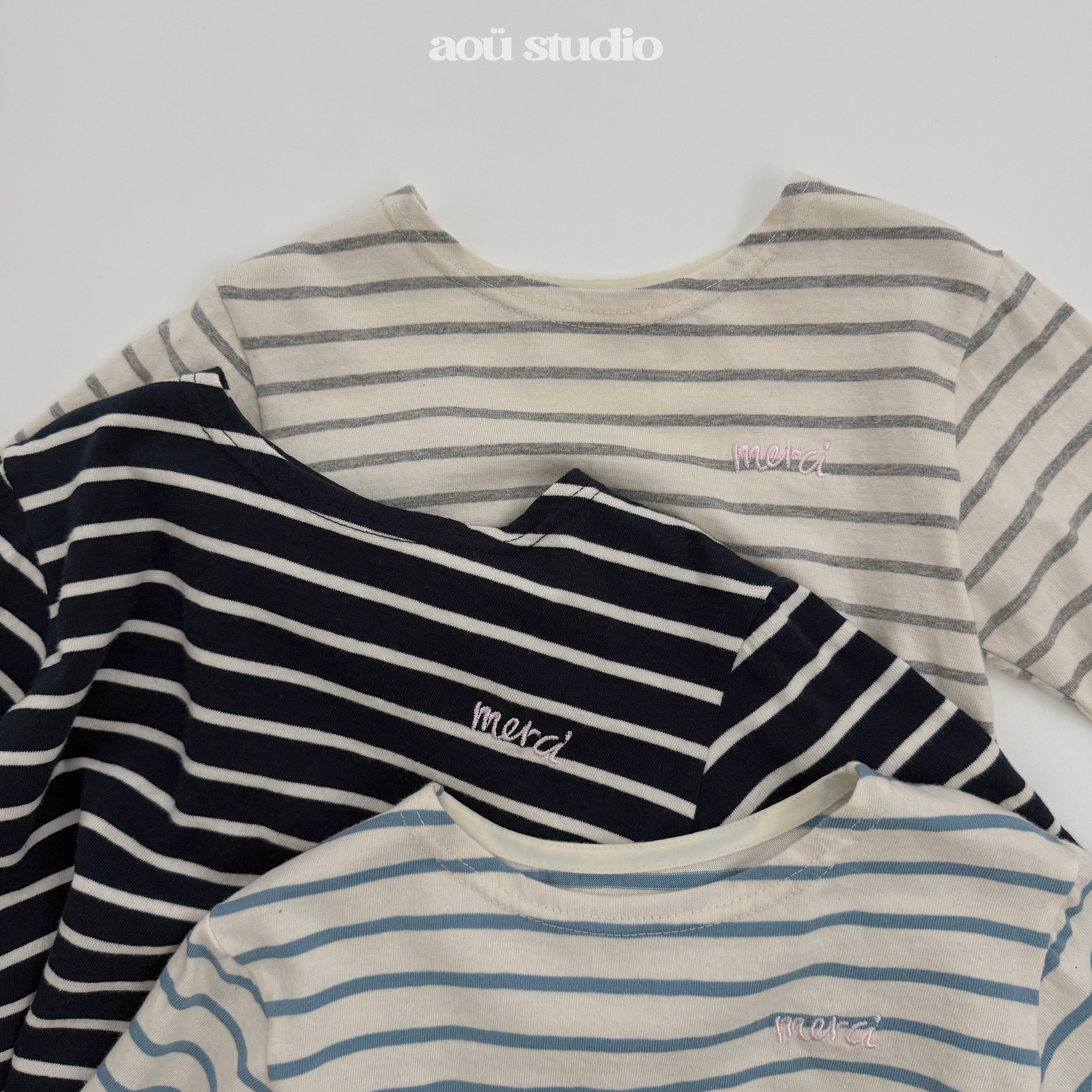 ［aou studio］French stripe tee