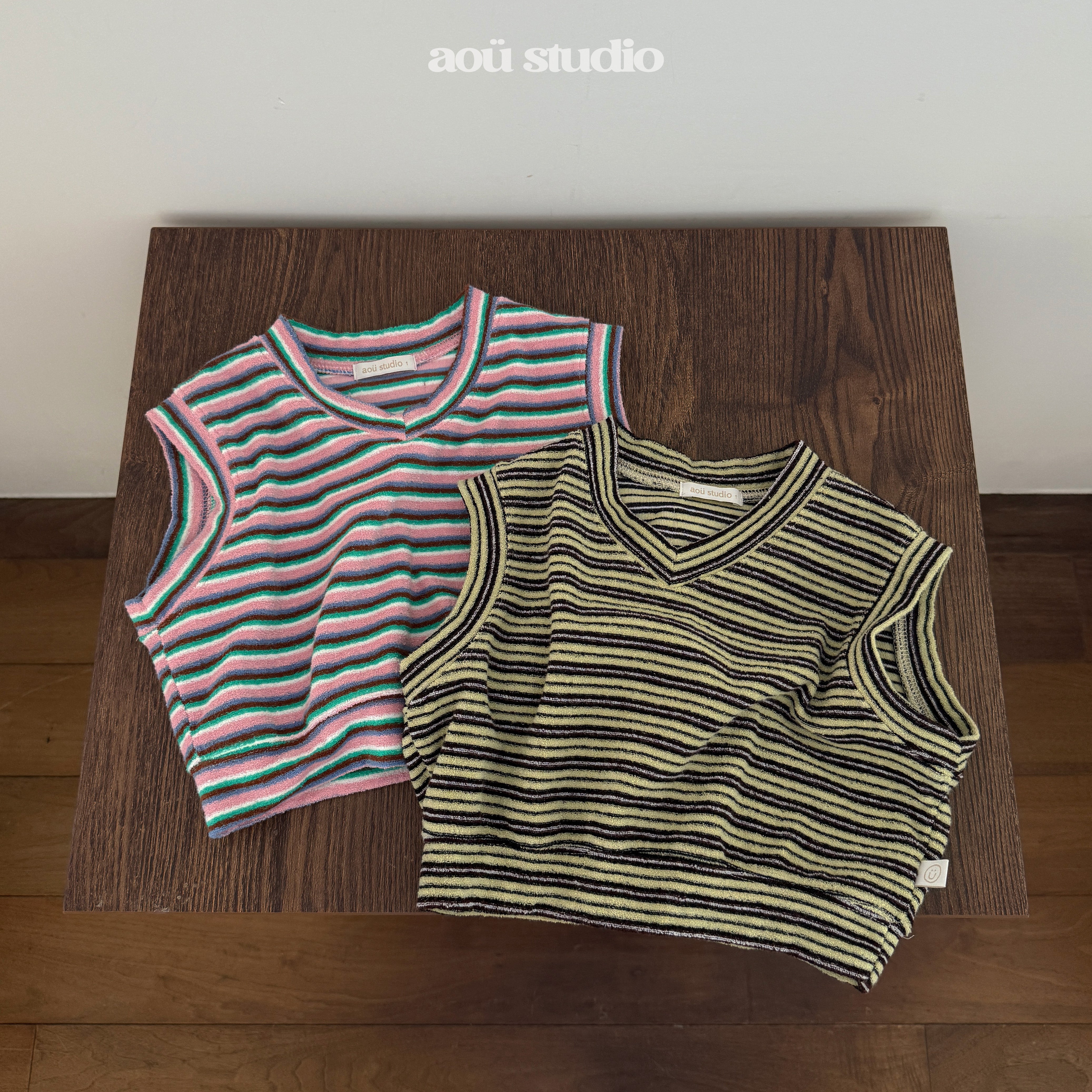 ［aou studio］Kiko stripe vest