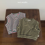 ［aou studio］Kiko stripe vest