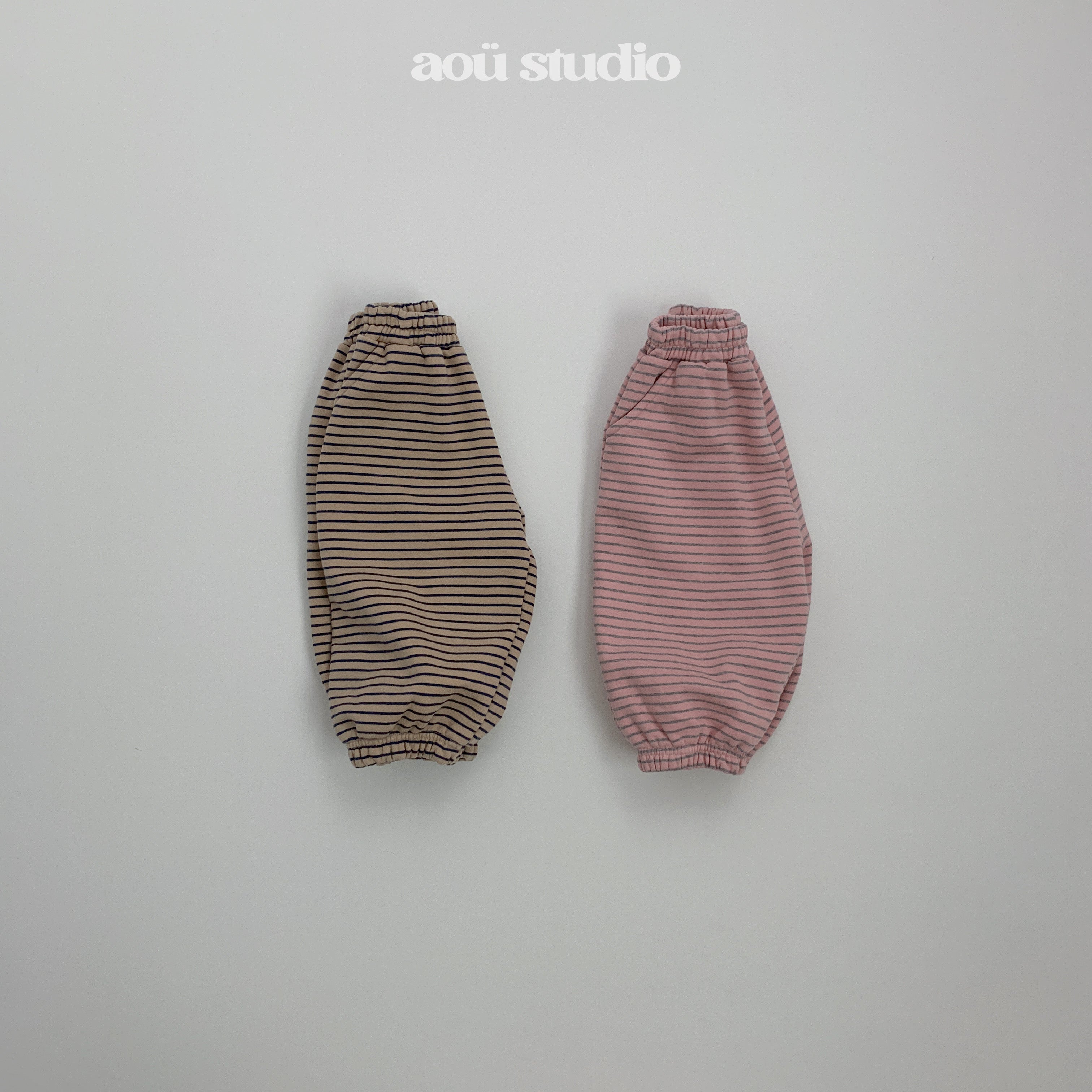 ［aou studio］Bonbon stripe jogger pants