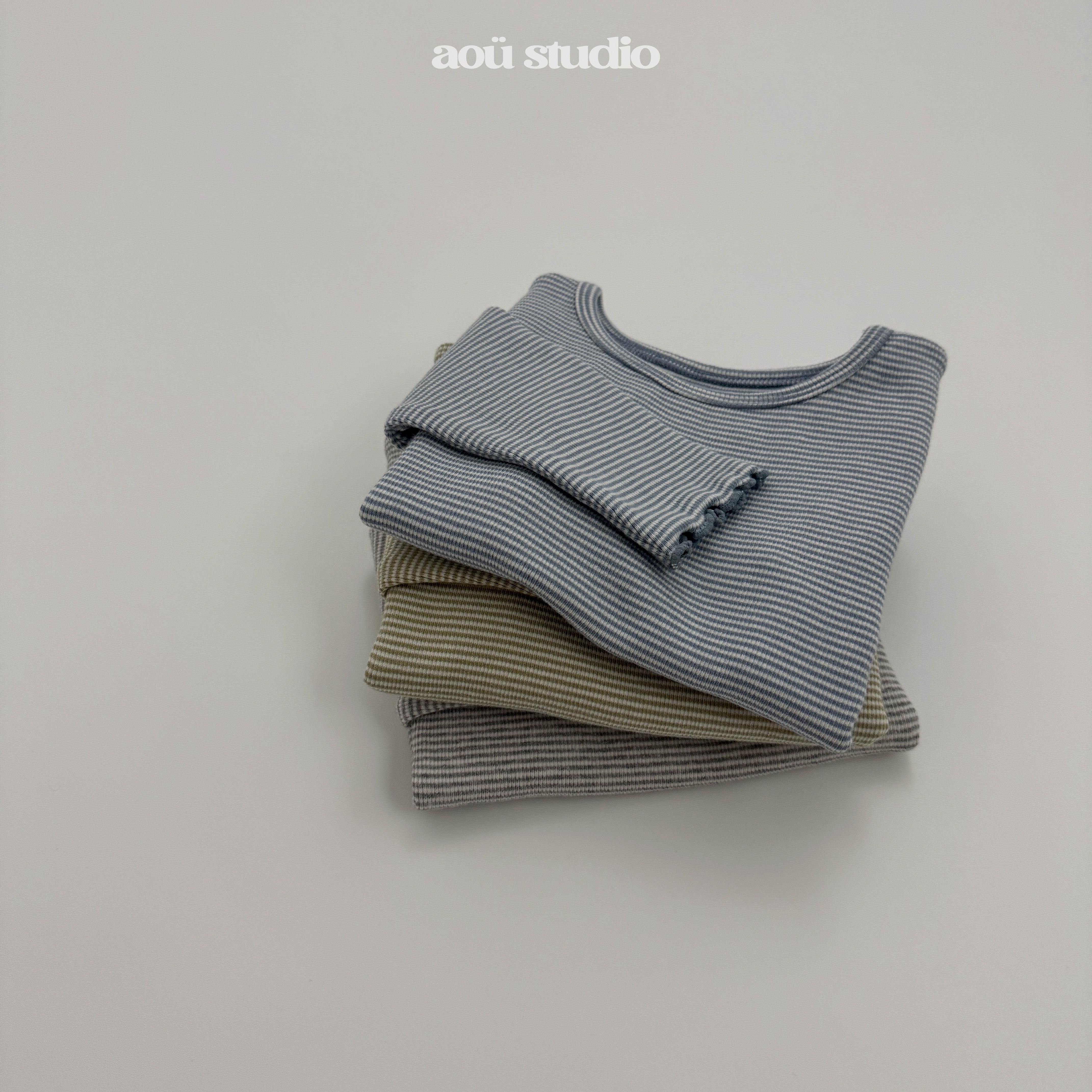 ［aou studio］Joy stripe mellow tops